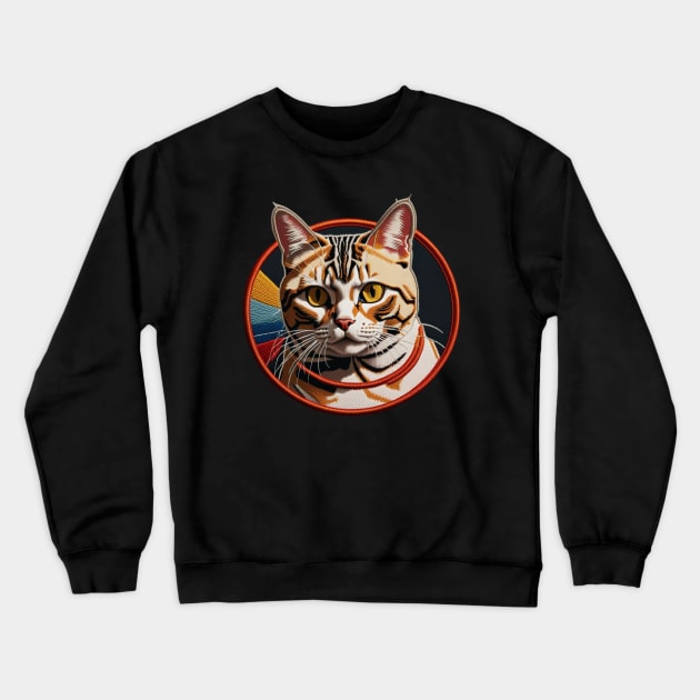 American Shorthair Embroidered Patch Crewneck Sweatshirt by Xie